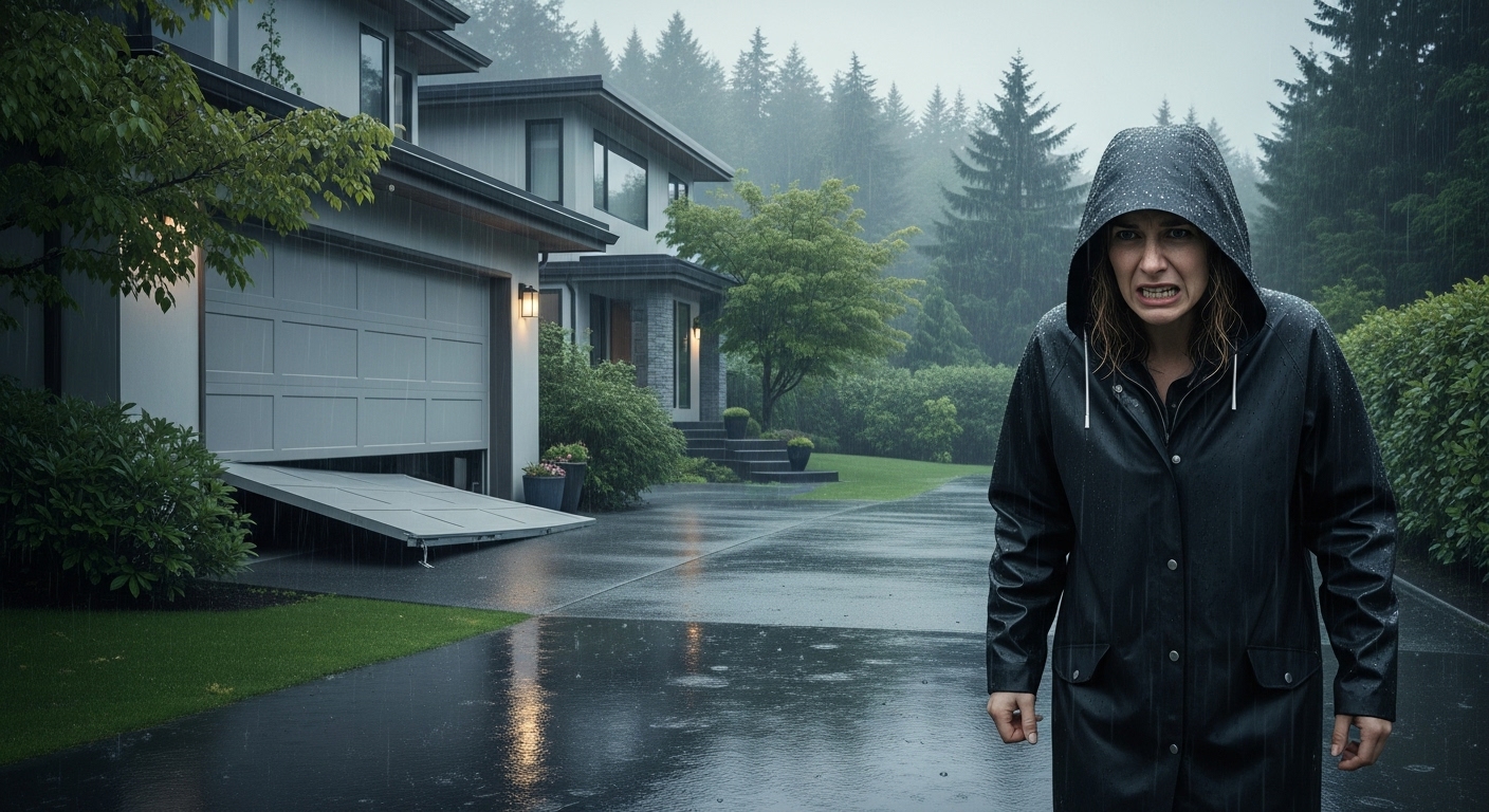 Frustrated Vancouver homeowner with a broken garage door.