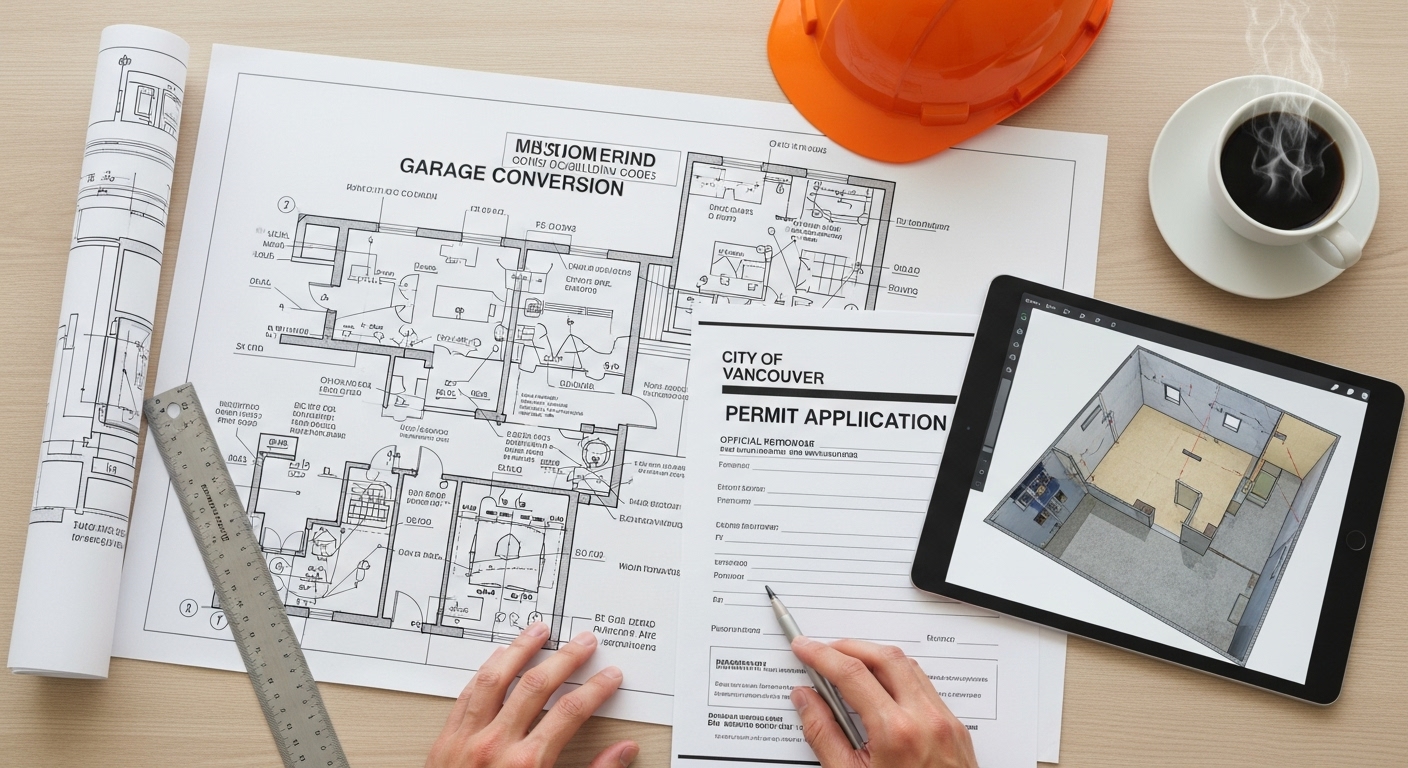 Garage conversion blueprints and permits in Vancouver