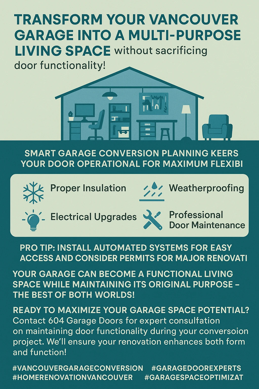 Key takeaways for Vancouver garage conversions infographic