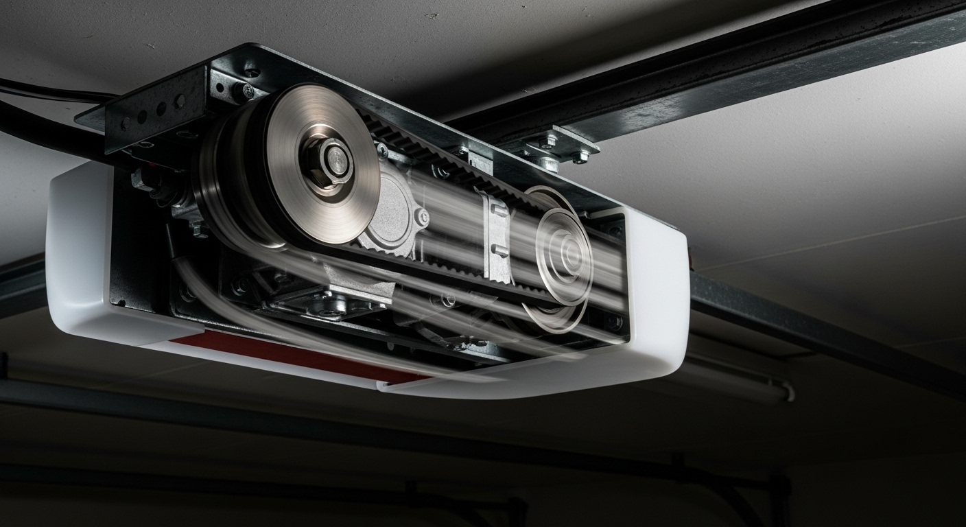 Sluggish garage door motor operation, an early warning sign of failure.