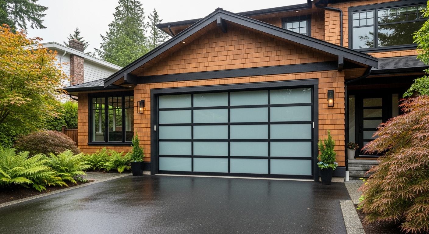 A modern garage door with high ROI in Vancouver